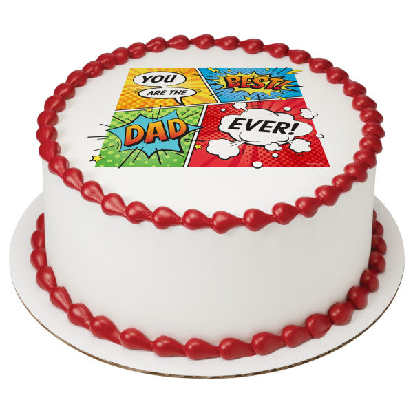 Best Dad Ever! Edible Cake Topper Image