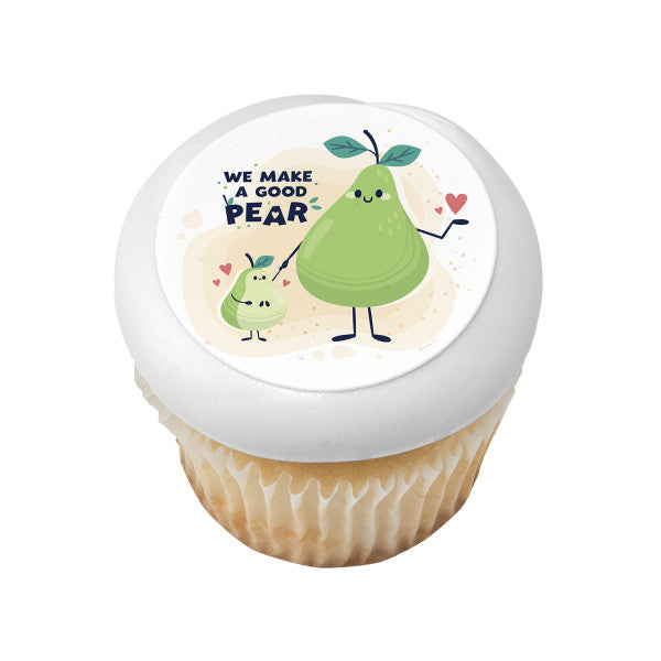 We Make a Good Pear Edible Cake Topper Image
