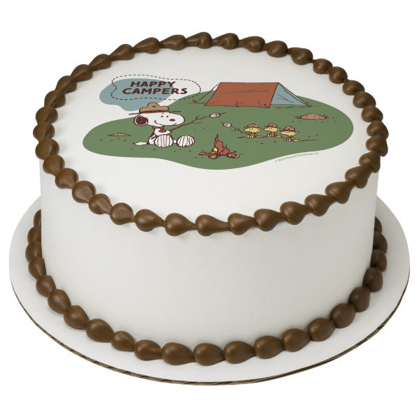 Imagen de decoración comestible para tarta de Peanuts, Snoopy y Woodstock