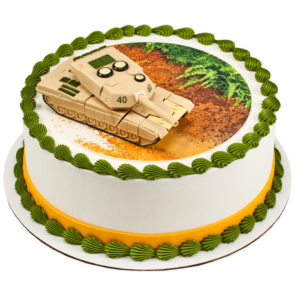 Military Robot Tank DecoSet and Edible Image Background