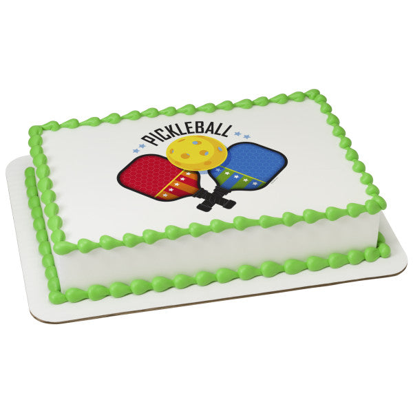 Pickleball Edible Cake Topper Image