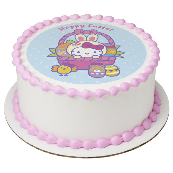 Hello Kitty Happy Easter Edible Cake Topper Image