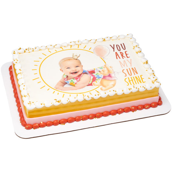 Baby Winnie the Pooh Edible Cake Topper Image Frame
