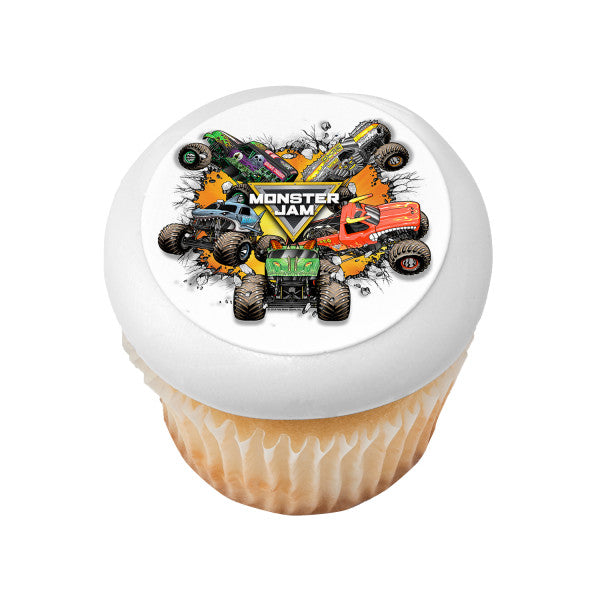Monster Jam® Monster Trucks Edible Cake Topper Image