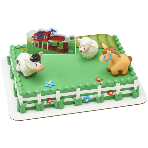 Fisher-Price Little People Barnyard DecoSet and Edible Cake Topper Image Background