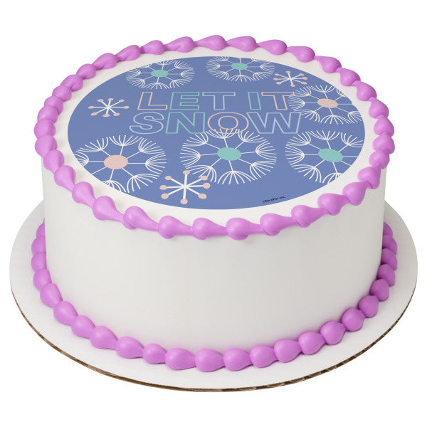 Let It Snow Edible Cake Topper Image