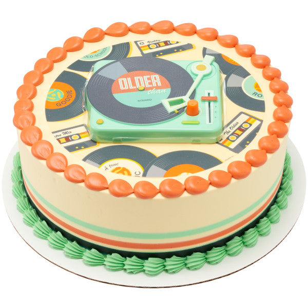 Older Than a Record Player DecoSet and Edible Cake Topper Image Background
