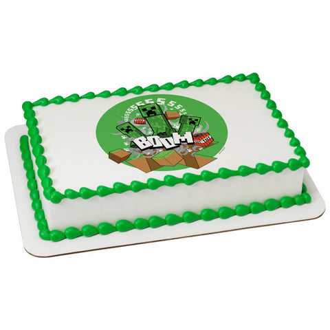 MINECRAFT Boom Edible Cake Topper Image