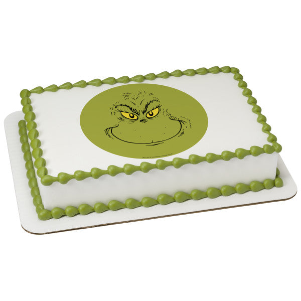 How the Grinch Stole Christmas - Grinch Face  Edible Cake Topper Image