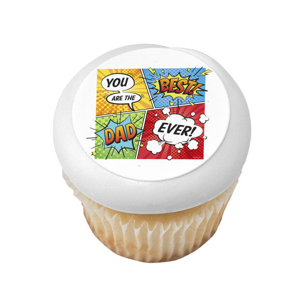 Best Dad Ever! Edible Cake Topper Image