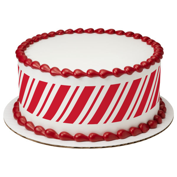 Candy Cane Stripes Edible Cake Topper Image Strips