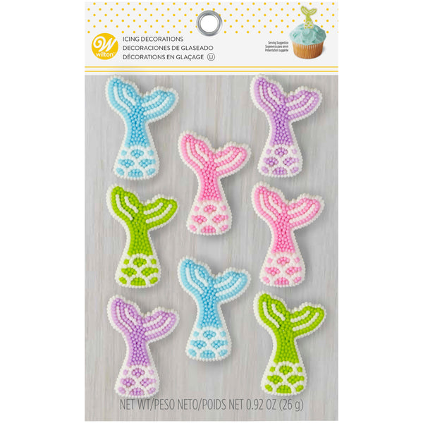 Mermaid Tail Icing Decorations, 8 Pieces