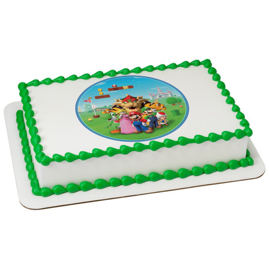 Super Mario™ Mario ¡Aquí vamos! Imagen de adorno comestible para pastel