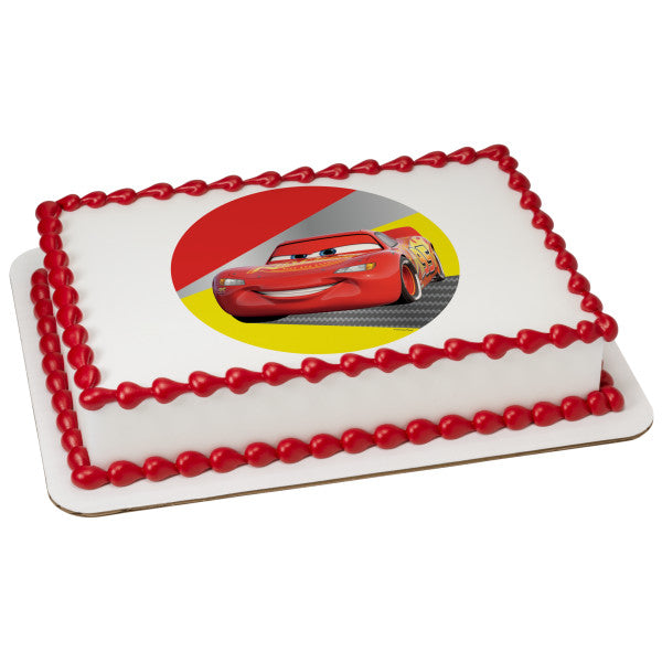 Disney and Pixar's Cars Lightning McQueen Edible Cake Topper Image
