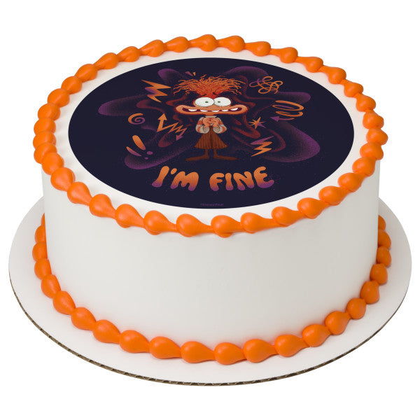 Disney and Pixar's Inside Out 2 I'm Fine Edible Cake Topper Image