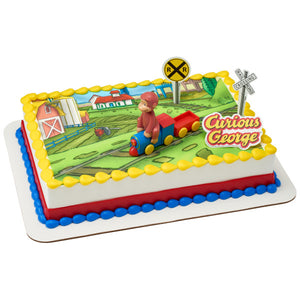 Curious George® Train DecoSet® and Edible Image Background