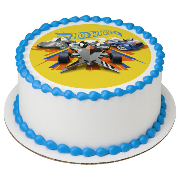 Imagen de adorno comestible para tarta de goma Burnin' de Hot Wheels