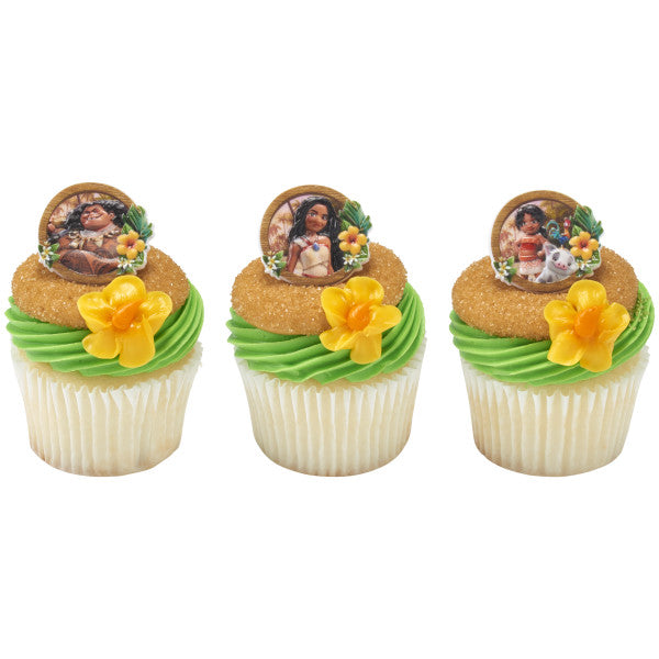 Disney's Moana 2 Together Again Cupcake Rings 12ct