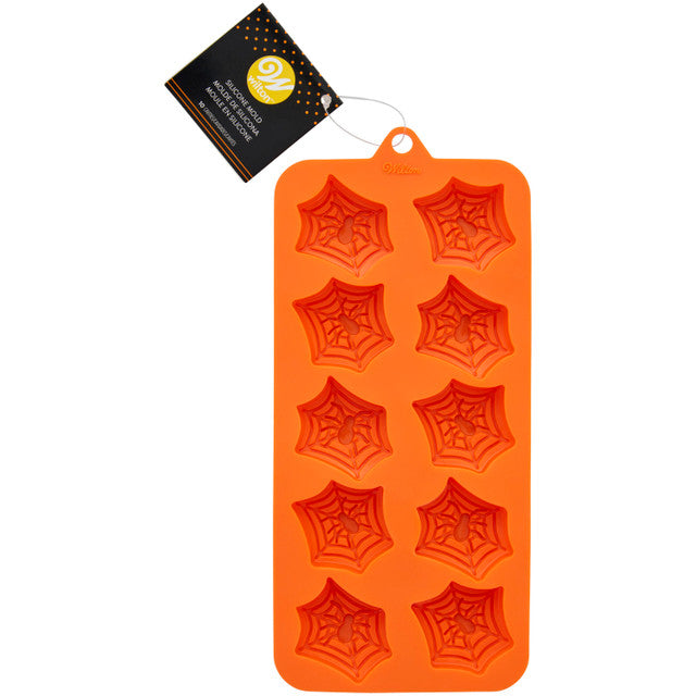 Halloween Spider Web Silicone Candy Mold, 10-Cavity