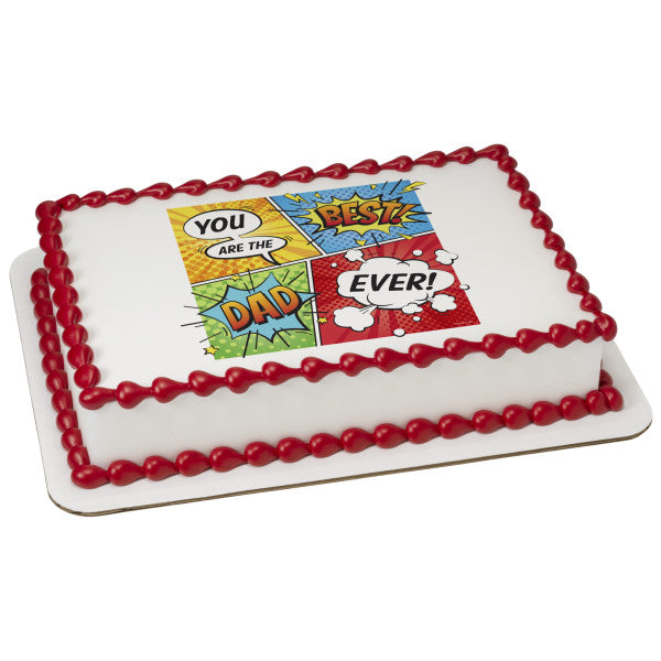 Best Dad Ever! Edible Cake Topper Image