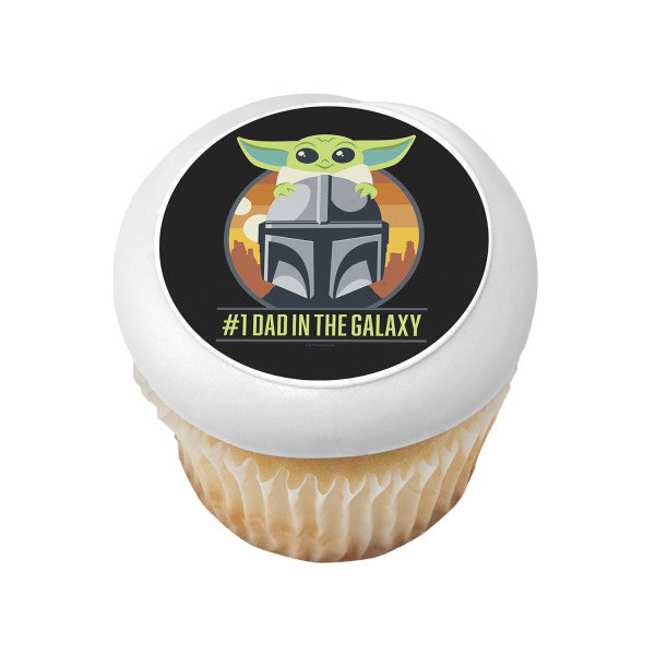 STAR WARS™ The Mandalorian #1 DAD in the Galaxy Edible Cake Topper Image