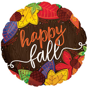 Happy Fall 18" Round Foil Balloon, 1ct
