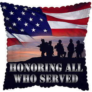 Honoring All Who Served 18" Square Foil Balloon, 1ct