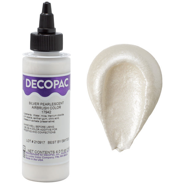 Clearance - Best By 1-3-22 DecoPac Silver Pearlescent Shimmer Premium Airbrush Color