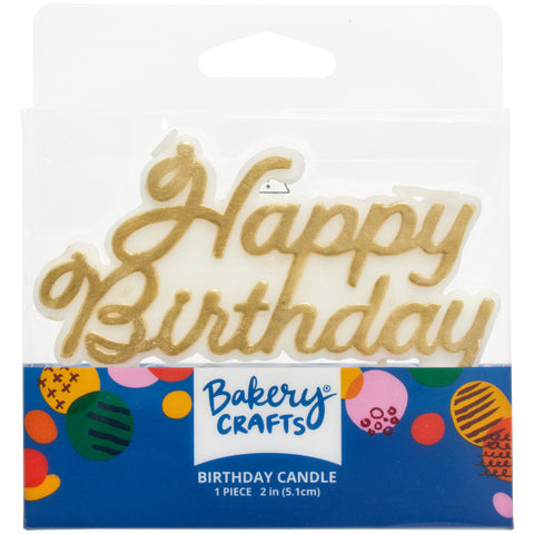 Happy Birthday Gold Shaped Candles