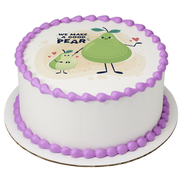 We Make a Good Pear Edible Cake Topper Image