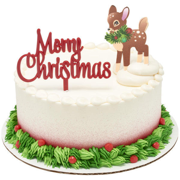 Feliz Navidad Ciervo Layon Vertical