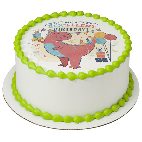 Have a Rex-Ellent Birthday! Edible Cake Topper Image