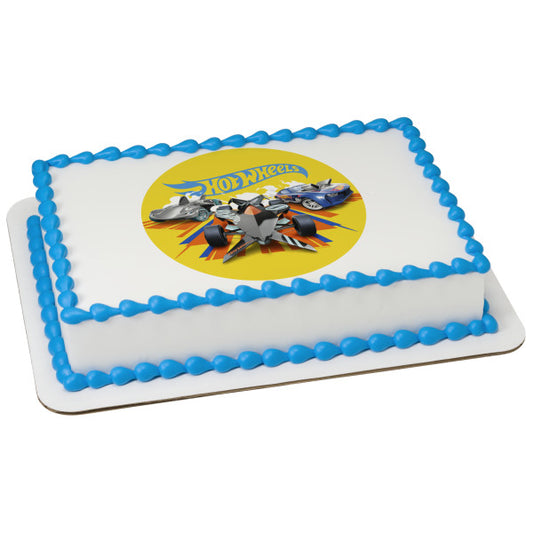 Imagen de adorno comestible para tarta de goma Burnin' de Hot Wheels