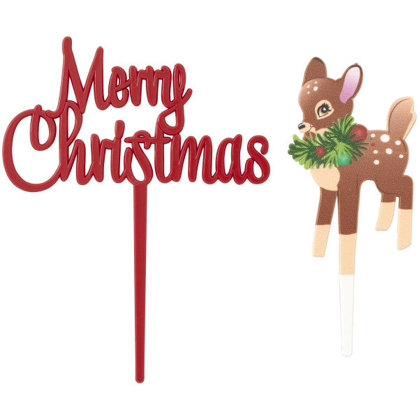 Feliz Navidad Ciervo Layon Vertical