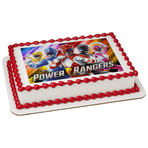 Power Rangers Morphin Time! Edible Cake Topper Image