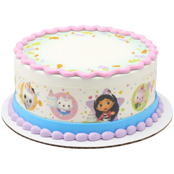 DreamWorks Gabby's Dollhouse Follow that Confetti! Edible Cake Topper Image Strips 3ct