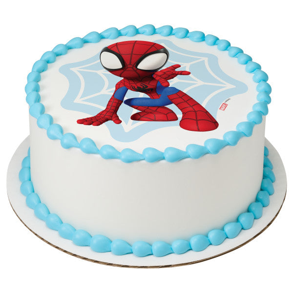 MARVEL Spidey and His Amazing Friends Spidey Web Edible Cake Topper image