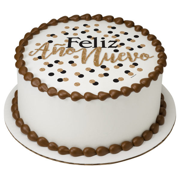 Feliz Año Nuevo Edible Cake Topper Image