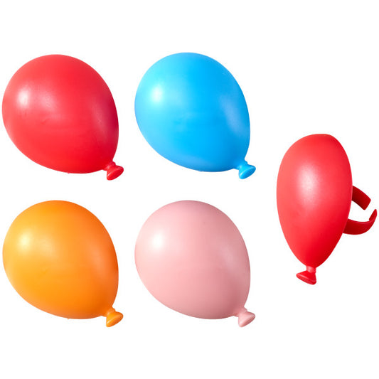 Bright Rainbow Balloon Assortment Cupcake Rings
