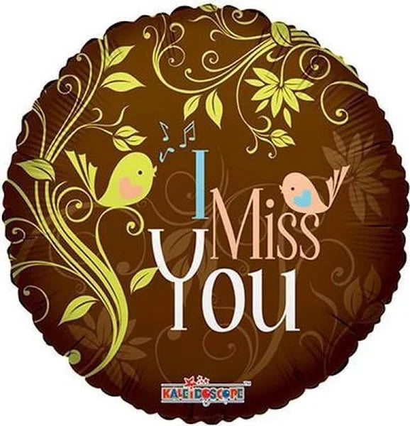 I Miss You 18" Round Foil Balloon, 1ct