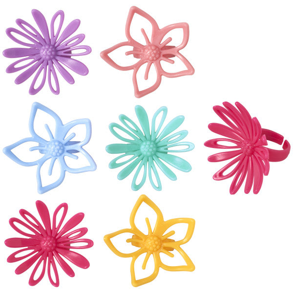 Flowers Assortment  Cupcake Rings. 12ct