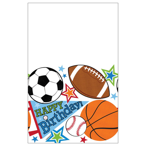 Sports Party Plastic Table Cover, 1ct