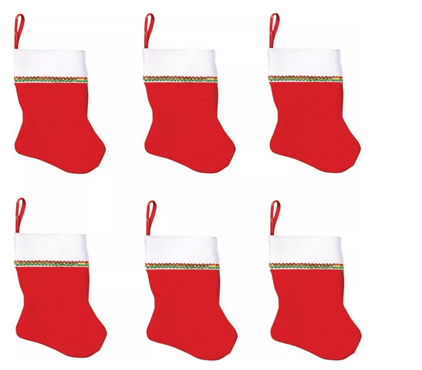 Felt Mini Christmas Stockings, 6ct
