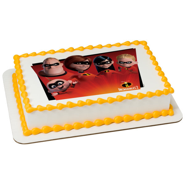 Incredibles 2 Favorite Super Hero Family Edible Cake Topper Image