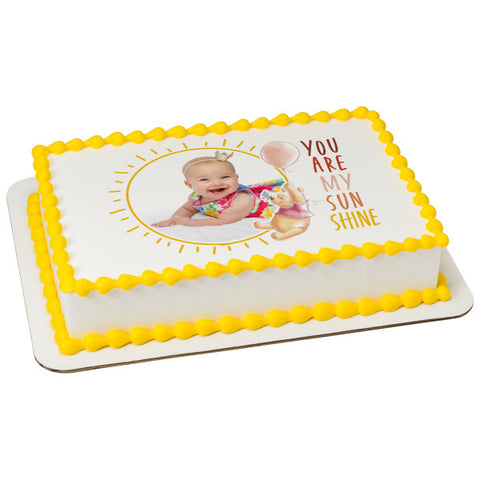 Baby Winnie the Pooh Edible Cake Topper Image Frame