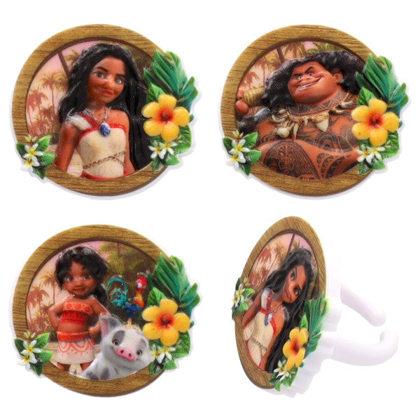 Disney's Moana 2 Together Again Cupcake Rings 12ct