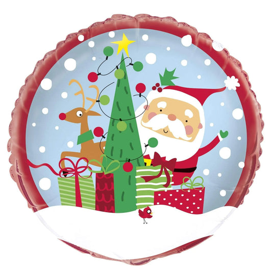 Colorful Santa 18" Round Foil Balloon, 1ct