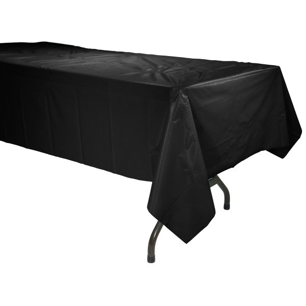 Black Rectangular Plastic Tablecloth