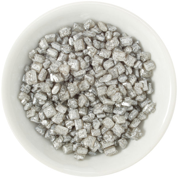 Silver Shimmer Rocks Sugar Candy Decorations