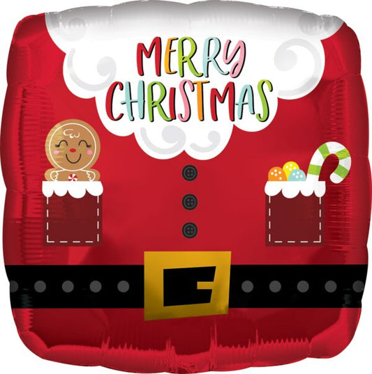 Santa Square 18" Square Foil Balloon, 1ct